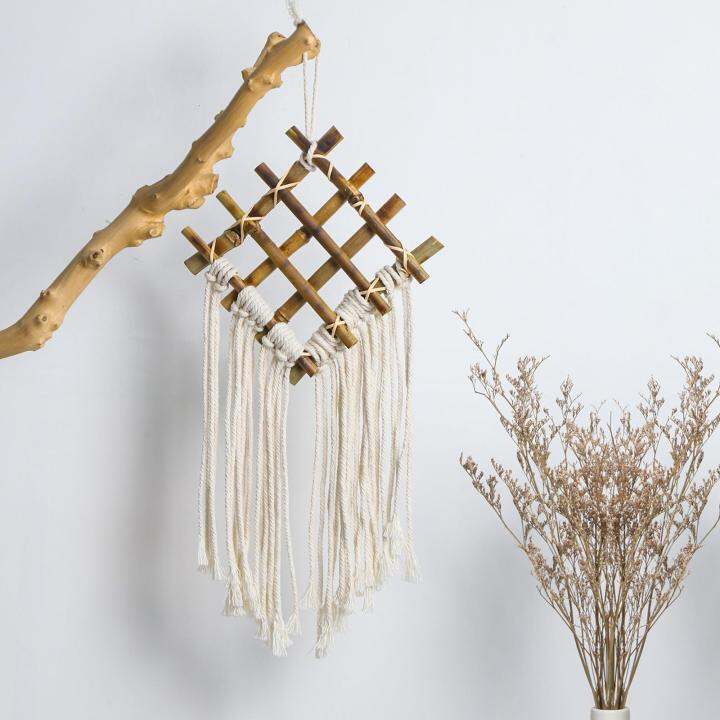 เครื่องตกแต่งฝาผนังแขวนผนังแบบทอ-macrame-พระจันทร์พู่ไม้ทันสมัยตกแต่งพู่พรมทอแขวนผนังแบบโบฮีเมียนสำหรับฉากหลังบ้านห้องนั่งเล่นจัดงานแต่งงาน