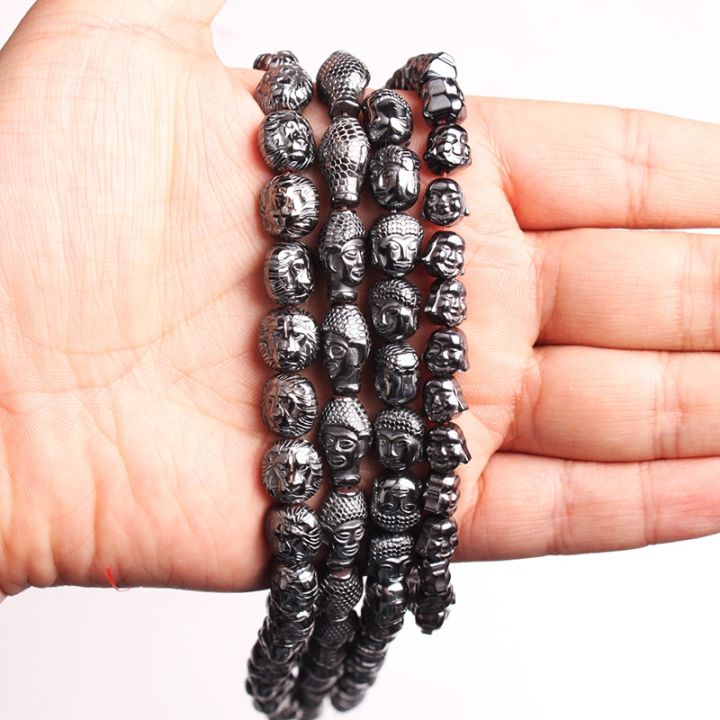 camdoe-danlen-natural-stone-lion-buddha-maitreya-head-black-hematite-loose-beads-diy-findings-charms-jewelry-making-accessories