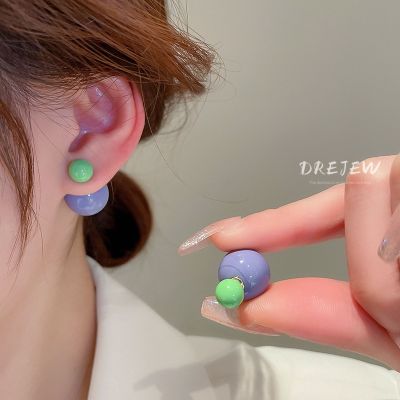♣☊ ganzha3965 DREJEW เกาหลี ดองแดมุน บอล ลูกปัด ต่างหู บุคลิกภาพ ที่เรียบง่าย อเนกประสงค์ สด ต่างหูกระดุม ใหม่ ต่างหูผู้หญิง