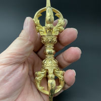 พรีซิชั่หล่อทิเบตพุทธทองเหลืองห้าเส้น Vajra สาก,Esoteric ธรรมะเครื่องมือ Demon Subduing Pestle,Vajra Pestle