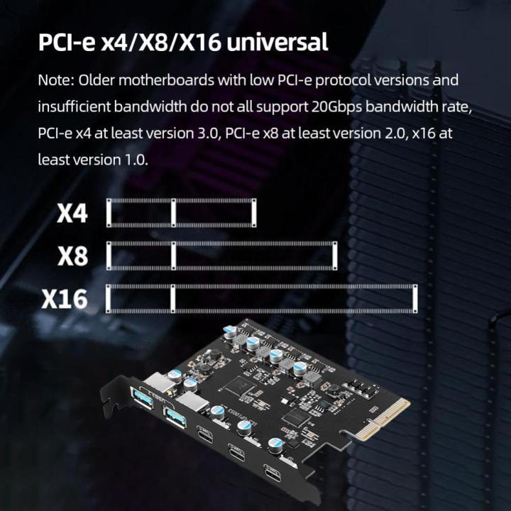 pcie-อะแดปเตอร์-x4ไป-usb-3-2-20อะแดปเตอร์-gbps-usb-usb-gen2-usb3-2-3x-และ2x-tpyc-c-เกื้อหนุนหน้าต่าง7-8-10-32-64บิต-10-8-2-mac-os