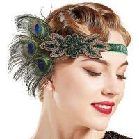 1920s flapper อุปกรณ์เสริม Feather headband ถุงมือผู้ถือ3แพ็ค Great Gatsby PARTY เครื่องแต่งกายชุดอุปกรณ์เสริมสำหรับผู้หญิง