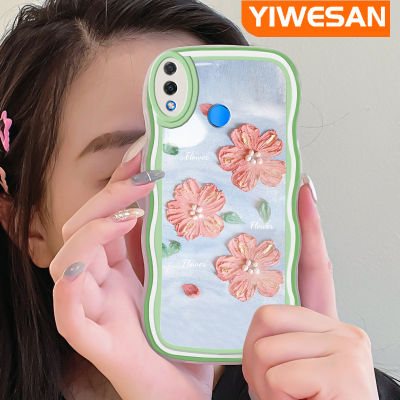 Jjlingji เคสสำหรับ Huawei Nova 3i Nova 3มุกแวววาวส้มชมพูดอกไม้สีขอบนุ่มกันกระแทกแบบใสเคสมือถือเคสโทรศัพท์ปกป้องทนทานต่อรอยขีดข่วน