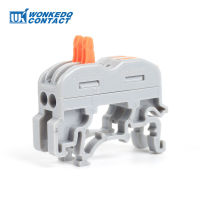 50Pcs 222-212 Fast Wire Cable Connector 222 212 4 Pin การเชื่อมต่อ Push-In Compact Splicing Plug DIN Rail Feet Terminal Block