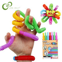 5pcs Colorful Plastic Pop Tube Coil Children Kid Creative Magical Circle Funny Educational Folding Toy Anxiety Stress Relif DDJ