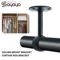 ▼ Sayayo Ceiling-Mount Bracket Curtain Rod Bracket Stainless Steel Supports Flange 25/32mm for Ceiling Wardrobe Bracket