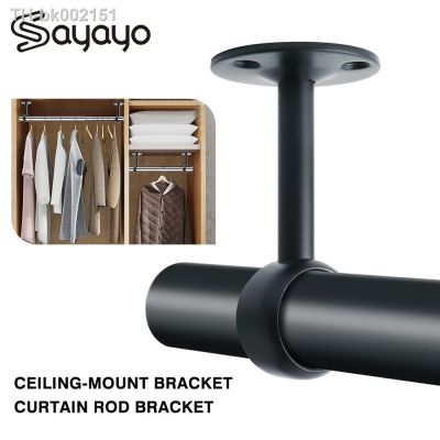 ▼ Sayayo Ceiling-Mount Bracket Curtain Rod Bracket Stainless Steel Supports Flange 25/32mm for Ceiling Wardrobe Bracket