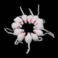 Hang qiao shop12 PCS Mice Toys Mouse Real Fur Mixed Loaded Toys Black and White for Pet Cat Kitty Kitten with Sound Squeaky Toys for Cats