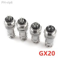 ✺✗ 1set GX20 Aviation Connector Socket Plug 2/3/4/5/6 Pin Male Female 20mm Circular Wire Panel Metal Quick Connector with Cap Lid