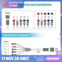 ?newdv2 สาย AV หลายองค์ประกอบยาว1.8ม. สายสัญญาณวิดีโอ HD TV สำหรับ PS2ควบคุม PS3