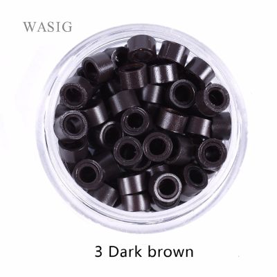 1000Pcs 5mm Micro Ring Beads Silicone Bead Link Microring for Feather Hair Extension Tools 3# Bark Brown . 9 Colors Optional Adhesives Tape