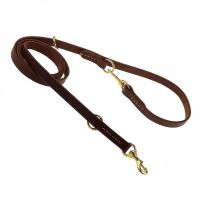 Multifunctional Dog Leash Hands Free Real Leather Dog Running Leash 8ft Long Training Leash Pet Supplies for Large &amp; Small Dogs Collars