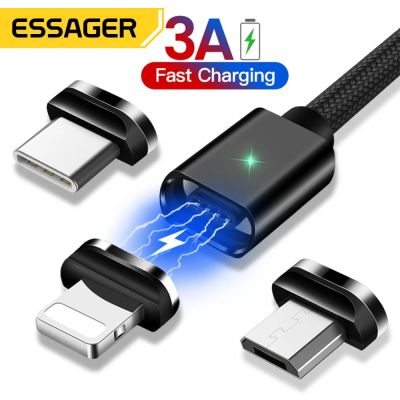 Essager Magnetic Micro USB Cable For iPhone 14 Xiaomi mi Fast Charging Data Wire Cord Magnet Charger USB Type C 3m Phone Cable Cables  Converters