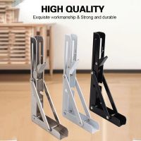 ◎ 2PCS Stainless Steel Folding Triangle Bracket Shelf Support Adjustable Shelf Holder DIY Wall Mounted Bench Table Shelf