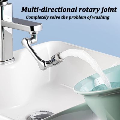 Universal Splash Filter Faucet 1080° Rotating Water Outlet Lifting Robotic Arm Extension Water Mouth Full Metal Tap Adjustment