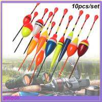 GOUPDO 10PCS กลางแจ้ง คละขนาด ท่อสลิปดริฟท์ ตัวบ่งชี้ Floats Bobbers แท่งไฟลอยน้ำ เหยื่อตกปลาน้ำแข็ง