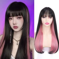 Foreign trade mid-length hanging ear dyed headgear fashion net red Qi bangs dyed wig natural simulation wig toys