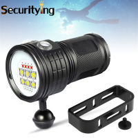 SecurityIng QX14-7 300วัตต์หก9090สีขาว XML2สี่ XPE สีแดง R5สี่ XPE สีฟ้า R5 LED ใต้น้ำ80เมตรดำน้ำไฟฉายที่มีวงเล็บทรงกลมสำหรับการถ่ายภาพวิดีโอเติมแสง