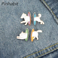 Pinhabit เข็มกลัดเคลือบรูปสุนัขแมว