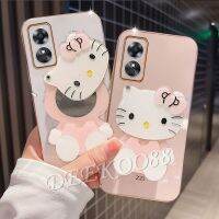 เคสนิ่มชุบด้วยไฟฟ้า OPPO A78 A58 4G 2023ใหม่เคสเคสโทรศัพท์ TPU กระจกเคทีน่ารักพร้อมฝาหลังป้องกันทุกแพ็คสำหรับ OPPOA58