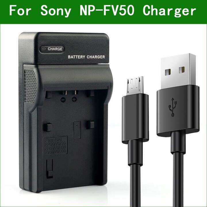 LANFULANG Bộ Sạc Pin Micro USB NP-FV50 Cho Sony NP-FV30 NP-FV40 NP-FV70 NP-FV100  AC-VQP10 BC-TRP BC-TRV BC-VH1 