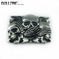 【CW】۩  Bullzine zinc alloy retro Skulls belt buckle pewter finish FP-03399 cowboy jeans gift  drop shipping