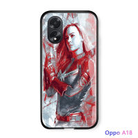 เคสใส่โทรศัพท์สำหรับ OPPO A18เคสโทรศัพท์ A38สำหรับเด็กผู้ชายซูเปอร์ฮีโร่สำหรับผู้ชายกัปตันฮัลค์ไอรอนแมนกระจกเทมเปอร์ฝาหลัง