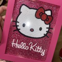 (HOT) แฮนด์เมด diy สติกเกอร์เพชรเต็มเพชร Hello สติกเกอร์เพชรการ์ตูนสีชมพู kt ภาพวาดแมว heltty ภาพวาดเพชร