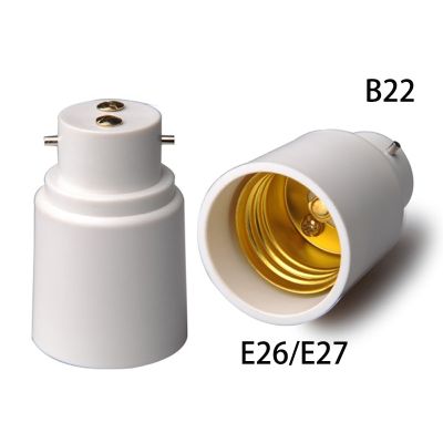 อะแดปเตอร์อเนกประสงค์2ชิ้น B22กับ E27สกรูซ็อกเก็ตที่ใส่โคมไฟ Led ตัวแปลงหลอดไฟฮาโลเจนอะแดปเตอร์เปลี่ยนซ็อกเก็ต