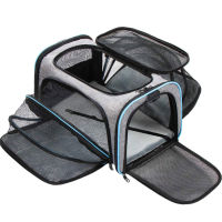 Carrier for Cat Dog Airline Approved Expandable Foldable Soft Dog Bag Backpack 5 Open Doors Reflective Tapes Travel Bag