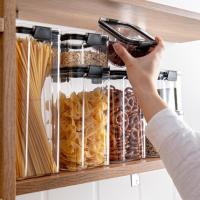 【cw】Food Storage Food Containers Transparent Stackable Kitchen Spaghetti Noodles Sealed Tank Cans Organizers bottles