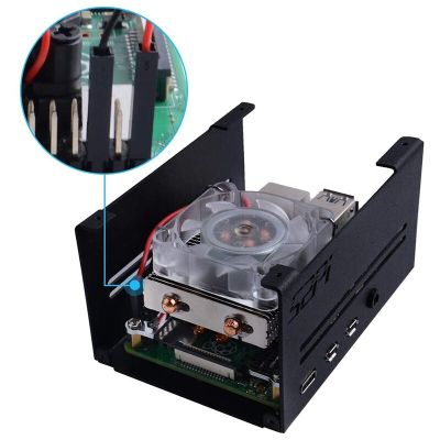 ”【；【-= Metal Case For Raspberry Pi 4 &amp; Raspberry Pi Horizontal ICE CPU Cooling Fan For Raspberry Pi Accessories