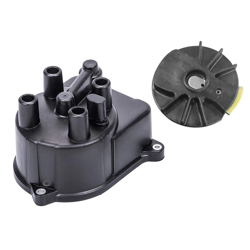 Distributor Cap & Rotor with 4 Spark Plugs Kit Compatible with Honda Accord 