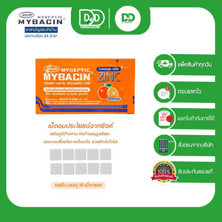 mybacin-zinc-มายบาซิน-เม็ดอมผสมซิงค์-รสส้ม-รสมะนาว-รสมิ้นต์โอทีซี-1-ซอง