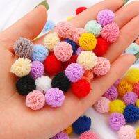 30Pcs/lot 15mm Lace Ball DIY Gauze Elastic Flower Pompoms Craft Plush Mesh Pendant For Hairpins Jewelry Making Accessories