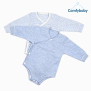 Set bodysuit giữ ấm ngực dài tay 2 món 100% Cotton cho bé ComfyBaby size