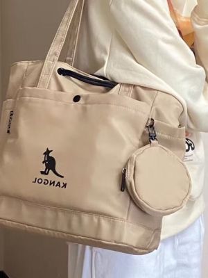 ✐❇ Genuine KANGOL kangaroo tote bag medium size college student commuter bag diamond large capacity fashion all-match shoulder bag
