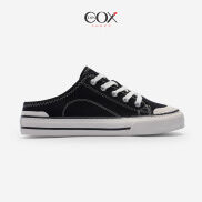Giày Sục Đạp Gót Mules Vải Tăng Chiều Cao 4cm Unisex DINCOX E10 Black