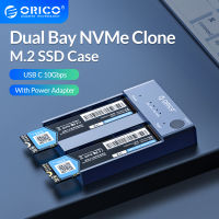 ORICO Dual Bay M.2 NVME SSD Enclosure ออฟไลน์ Clone USB C 3.1 Gen2 10Gbps สำหรับ M Key &amp; M/b Key NVME PCIe SSD Hard Drive Reader