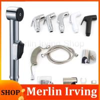 Merlin Irving Shop Protable white grey Toilet Sprayer shower head plastic self clean Handheld Bathroom wash Bidet Faucet Spray water hose holder