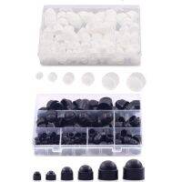 145pcs Black/White M4 M5 M6 M8 M10 M12 Plastic Hexagon Caps Dome Protection Caps Covers for Bolts Protect Nuts Assortment Kit Nails Screws Fasteners