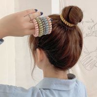 Phone Line Hair Band Korean Sweet Girl Hair Accessories Hair Shake Color Leather Band Black Elastic Band Headdress