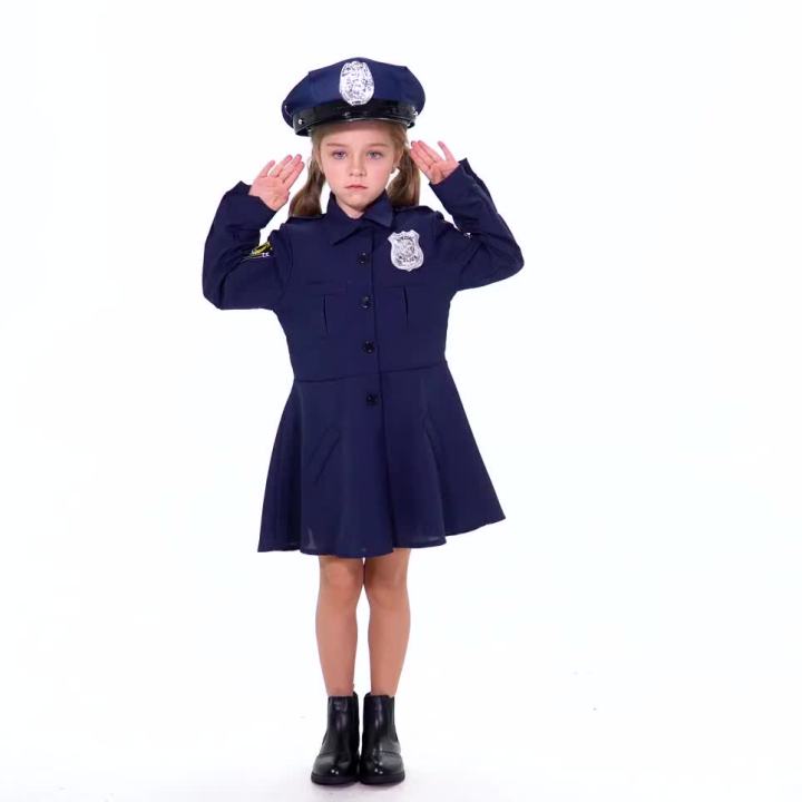 Umorden Cute Child Kids Police Officer Cops Costume for Girls