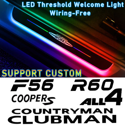 Customized For MINI COOPER S WORKS ALL4 F56 R60 F60 Car Welcome Door illuminated Sill Light Logo Lamp LED Car Pedal Decoration