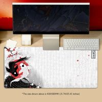 ☊  YinYang Mousepad Large Gaming Mouse Mat XXL Koi Fish Desk Mat 90x40cm Keyboard Mats Mouse Mat Beast Desk Pad For Gift Mouse Pad