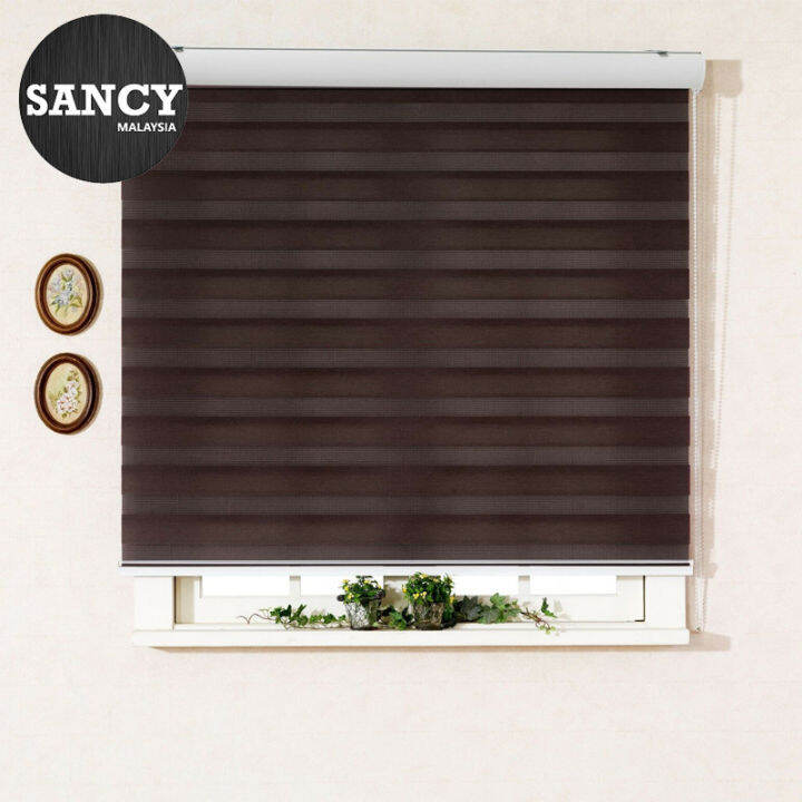 SANCY Modern Home Indoor 120cm Window Zebra Curtain Screen Roller Blind