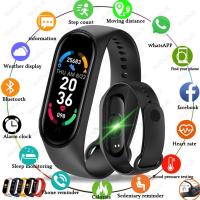 ▥ 2021 M6 Smart Bracelet Watch Fitness Tracker Smartband Heart Rate Blood Pressure Monitor Smart Band For XIaomi iOS Android Phone