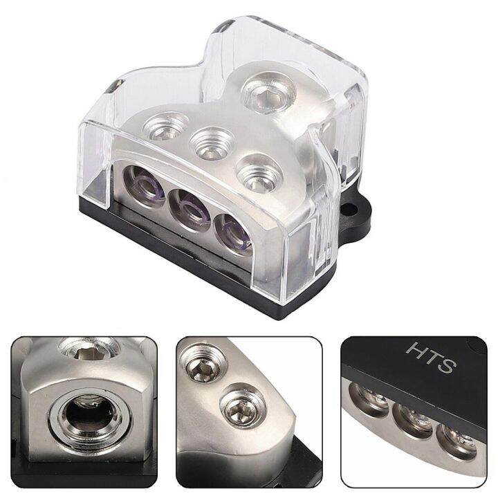 3Way Distribution Block Car Audio Power Wire Splitter 1*0 Gauge In 3*4