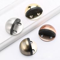 Stainless Steel Door Suction Rubber Door Stop Double Punch-free Floor Bumper Nail-free Wedge-shaped Wall Gantry Wall Protector Door Hardware Locks