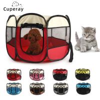 Pet Cat Playpen Cat EnclosedFoldable Dog Playpen Outdoor Tent Crate Cage with Zipper Top Cover Door for Kitten Puppy Car Camper